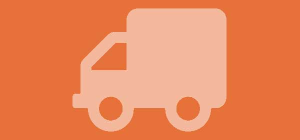 Icone d'un camion sur fond orange