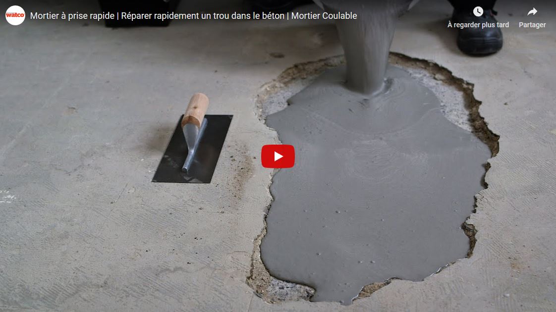 Mortier Coulable® - Comment réparer rapidement un trou dans le béton ?